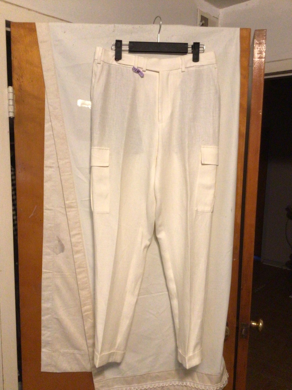 SUITSUPPLY “Blake flat front cargo” Linen pants with turned up ankle SZ 30Tall
